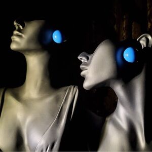 Sapphire Blue Ball-Shaped Large Silver Stud Earrings